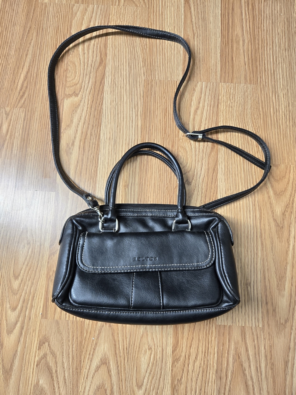 Koltov Black Crossbody Bag with Top Handles